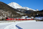 Lokomotiva: ABe 4/16 3131 + ABe 4/16 3118 | Vlak: RE 1350 ( St.Moritz - Landquart ) | Msto a datum: Zernez 09.02.2022